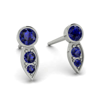 Bezel Sapphire Earrings In Pear Shaped - Aniya No. 75 image 1