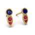 Bezel Sapphire Earrings In Pear Shaped - Aniya No. 58 image 1