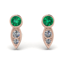 Bezel Emerald Earrings In Pear Shaped - Aniya No. 5 image 1