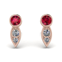 Bezel Ruby Earrings In Pear Shaped - Aniya No. 11 image 1