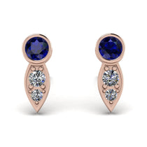 Bezel Sapphire Earrings In Pear Shaped - Aniya No. 14 image 1