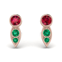 Bezel Ruby Earrings In Pear Shaped - Aniya No. 26 image 1