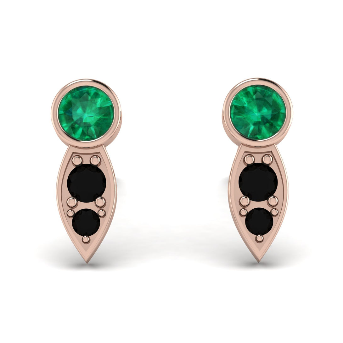 Bezel Emerald Earrings In Pear Shaped - Aniya No. 35
