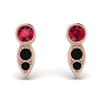 Bezel Ruby Earrings In Pear Shaped - Aniya No. 41 image 1