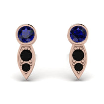 Bezel Sapphire Earrings In Pear Shaped - Aniya No. 44 image 1