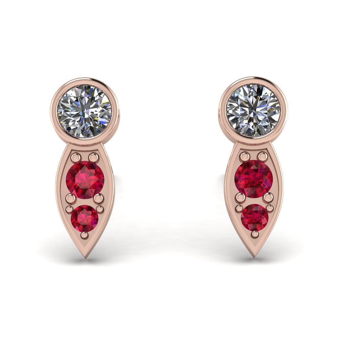 Bezel Diamond Earrings In Pear Shaped - Aniya No. 47