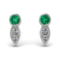 Bezel Emerald Earrings In Pear Shaped - Aniya No. 6 image 1