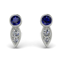 Bezel Sapphire Earrings In Pear Shaped - Aniya No. 15 image 1