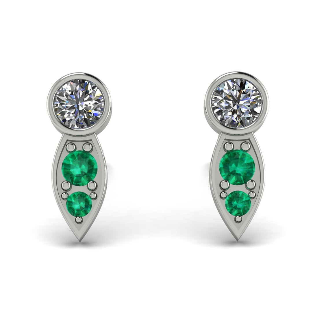 Bezel Diamond Earrings In Pear Shaped - Aniya No. 18