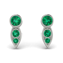 Bezel Emerald Earrings In Pear Shaped - Aniya No. 21 image 1