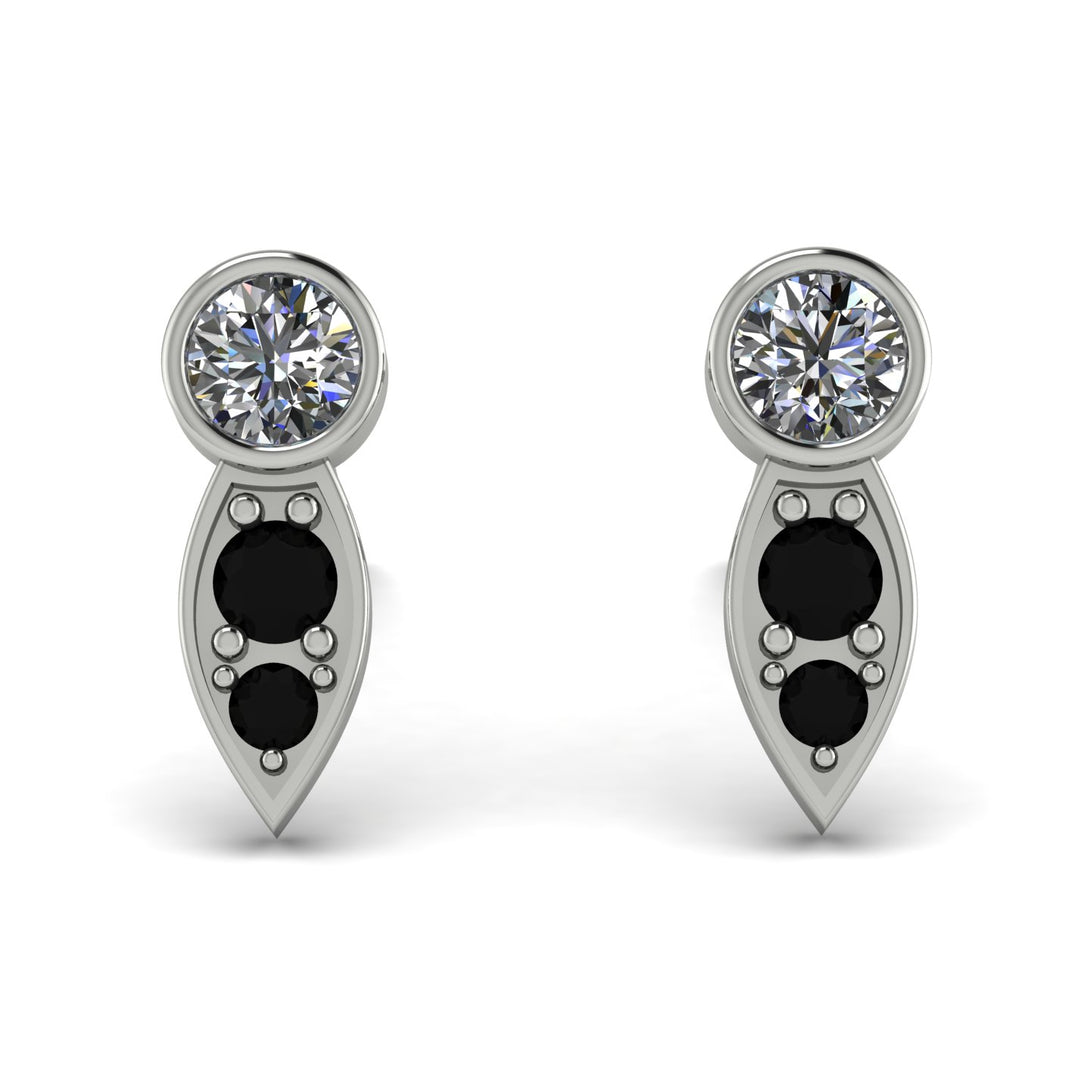 Bezel Diamond Earrings In Pear Shaped - Aniya No. 33