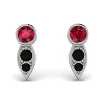 Bezel Ruby Earrings In Pear Shaped - Aniya No. 42 image 1