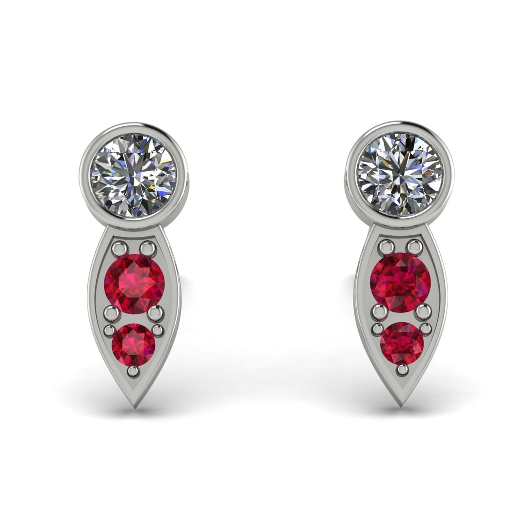 Bezel Diamond Earrings In Pear Shaped - Aniya No. 48