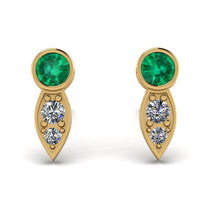 Bezel Emerald Earrings In Pear Shaped - Aniya No. 4 image 1
