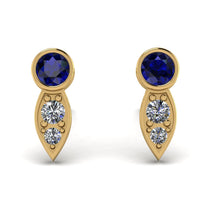 Bezel Sapphire Earrings In Pear Shaped - Aniya No. 13 image 1