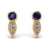 Bezel Sapphire Earrings In Pear Shaped - Aniya No. 13