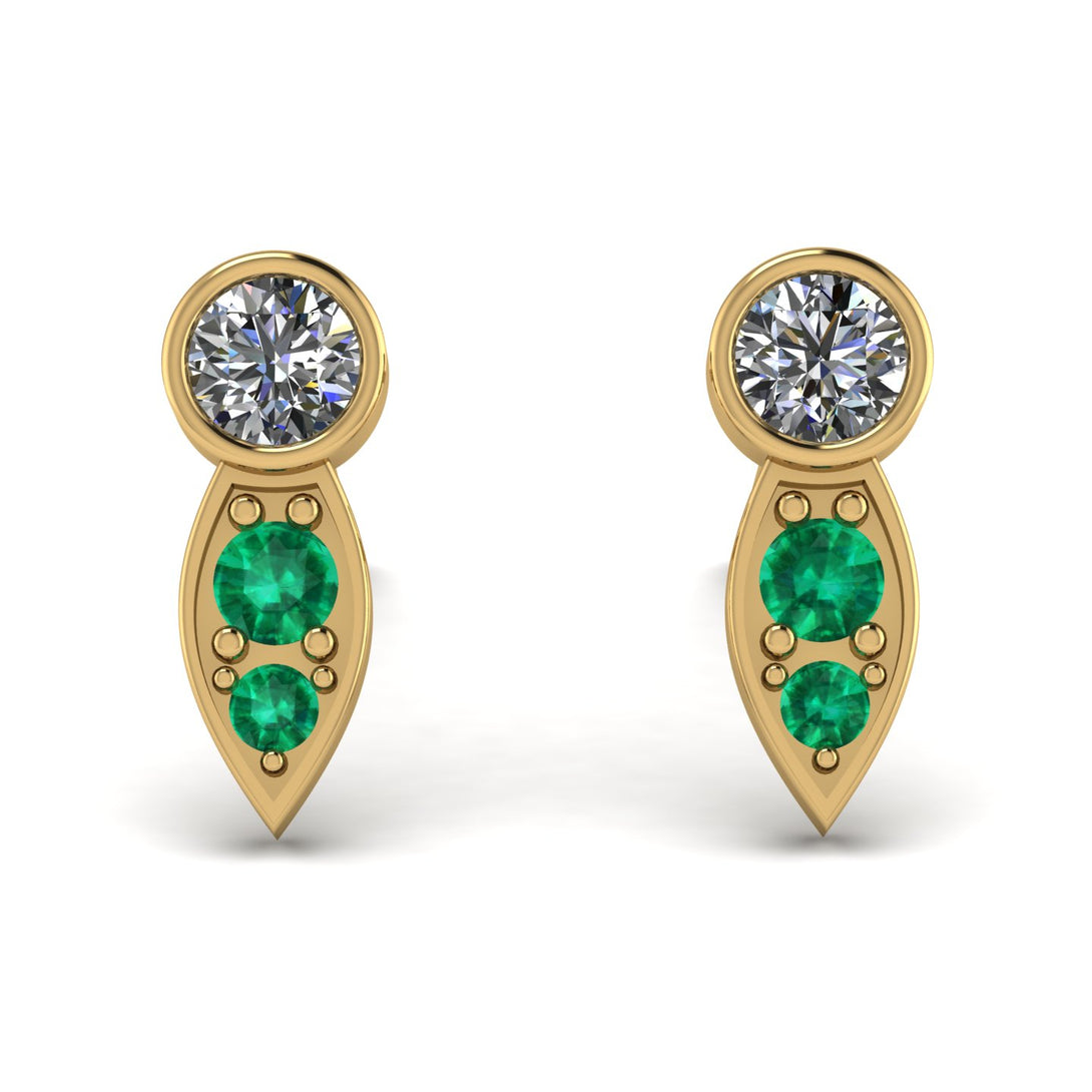 Bezel Diamond Earrings In Pear Shaped - Aniya No. 16