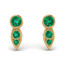 Bezel Emerald Earrings In Pear Shaped - Aniya No. 19 image 1