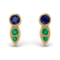 Bezel Sapphire Earrings In Pear Shaped - Aniya No. 28 image 1