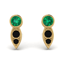 Bezel Emerald Earrings In Pear Shaped - Aniya No. 34 image 1