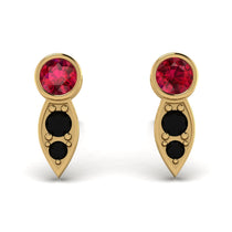Bezel Ruby Earrings In Pear Shaped - Aniya No. 40 image 1