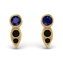 Bezel Sapphire Earrings In Pear Shaped - Aniya No. 43 image 1