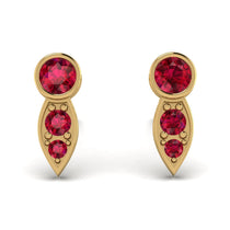 Bezel Ruby Earrings In Pear Shaped - Aniya No. 55 image 1