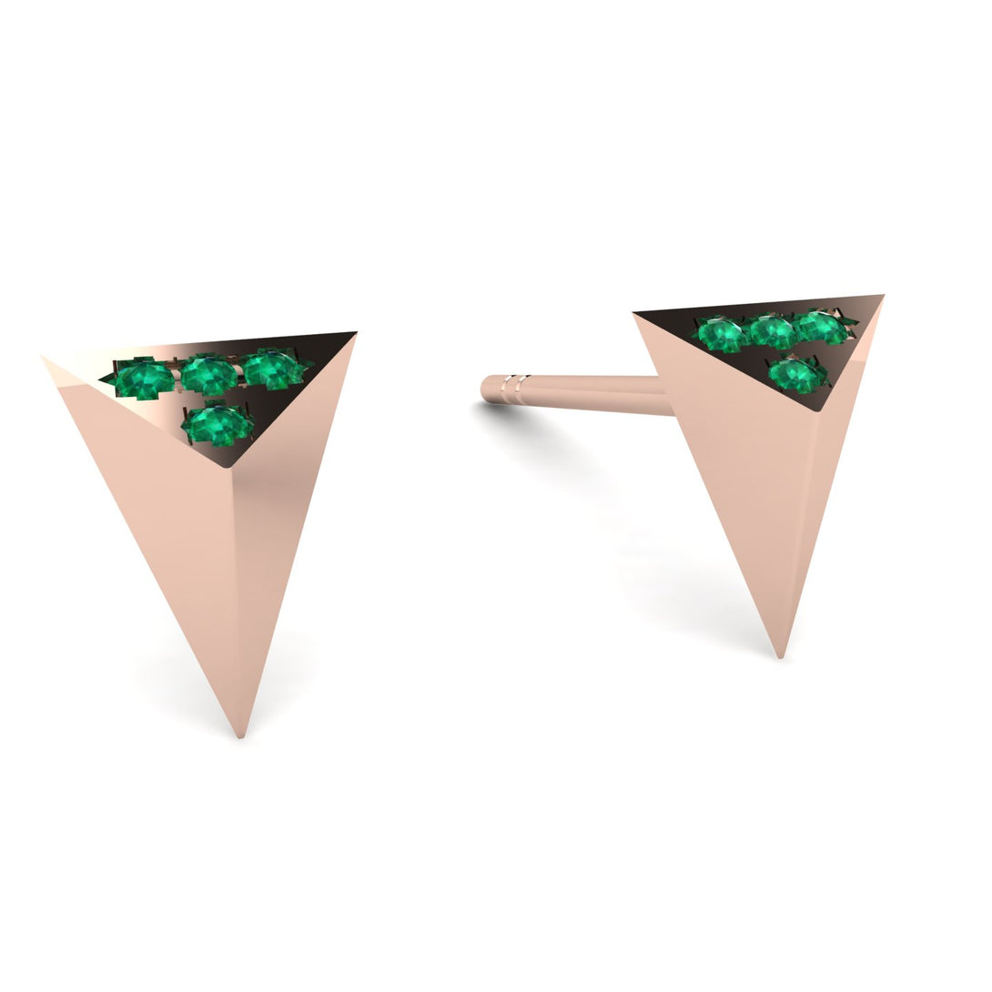 Triangle Emerald Earrings - Livia No. 5