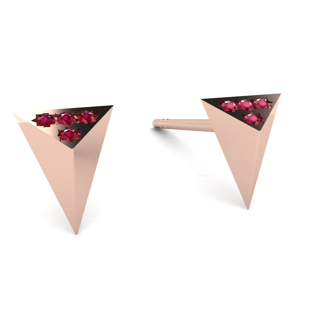 Triangle Ruby Earrings - Livia No. 11