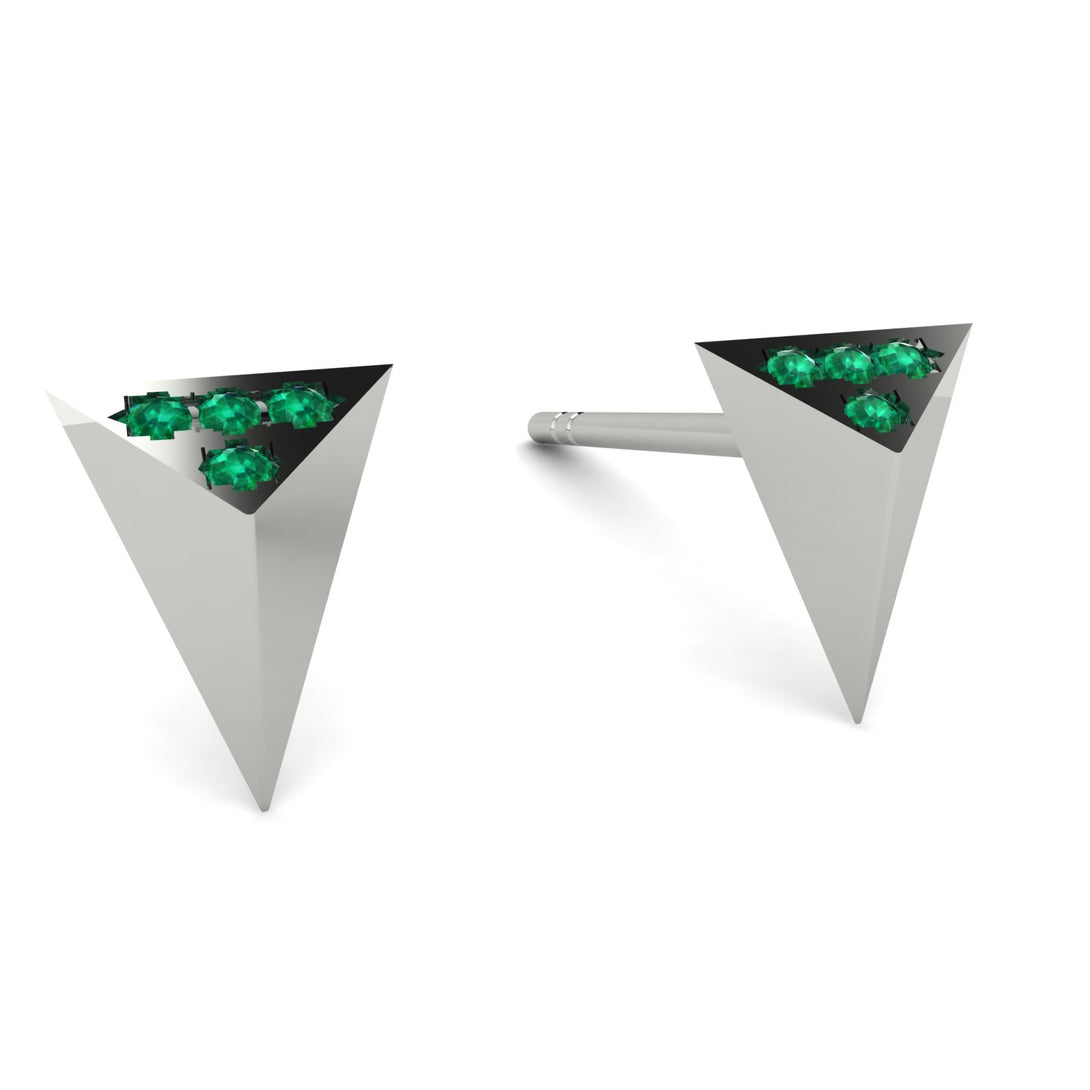 Triangle Emerald Earrings - Livia No. 6