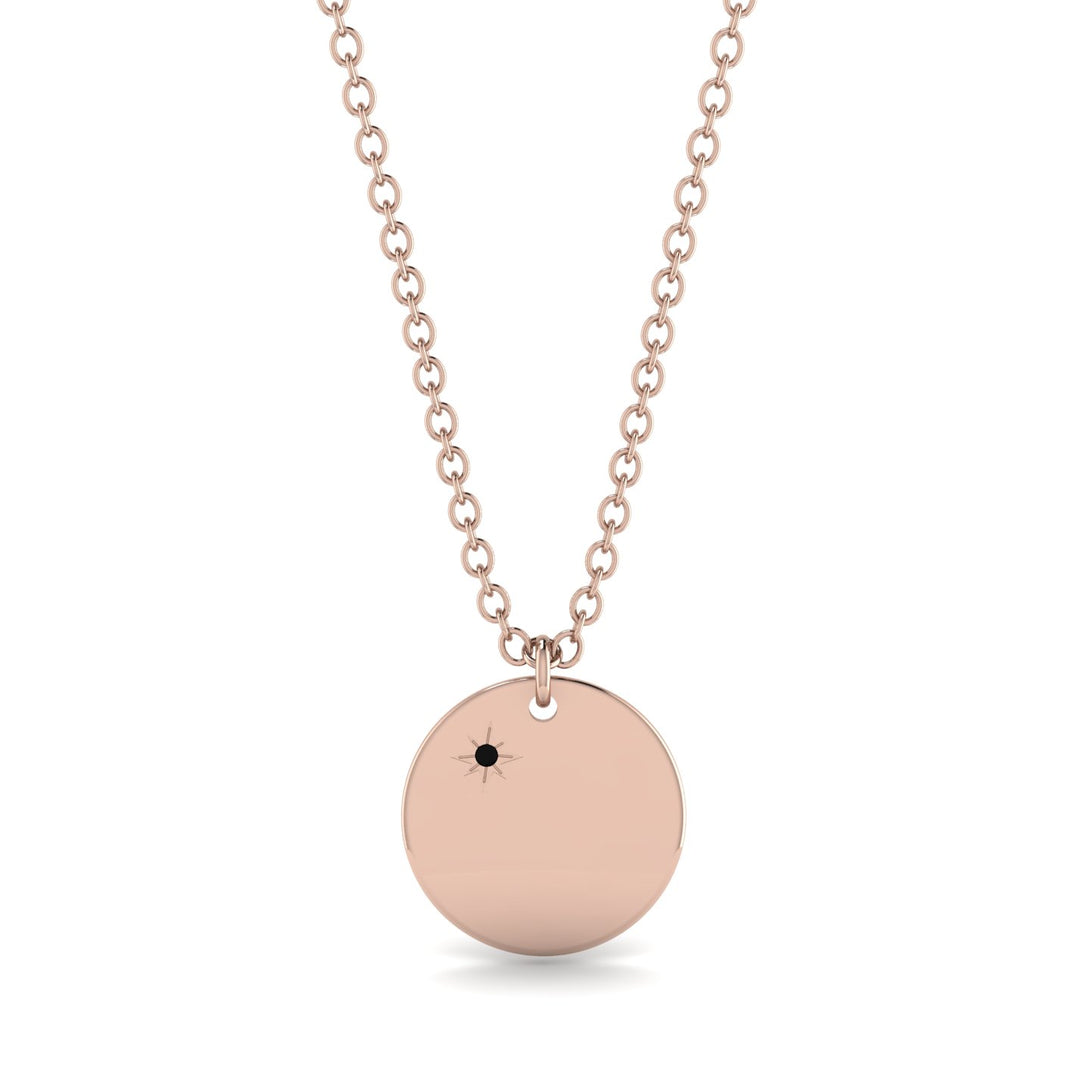 Black Diamond Gold Round Necklace - Ariella No. 8