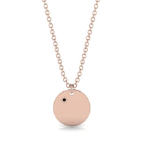 Black Diamond Gold Round Necklace - Ariella No. 8 image 1