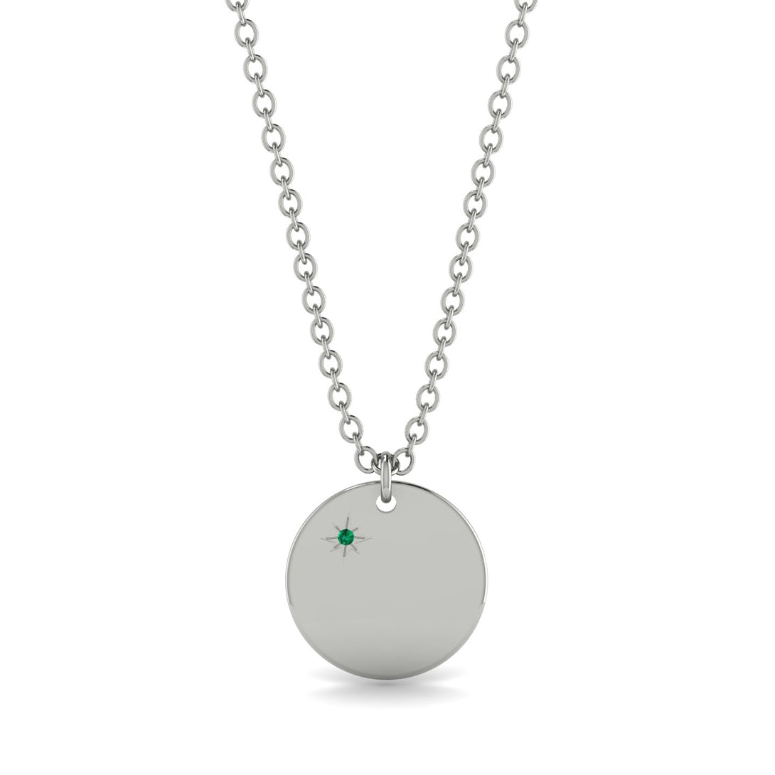 Emerald Gold Round Necklace - Ariella No. 6
