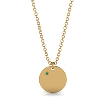 Emerald Gold Round Necklace - Ariella No. 4 image 1