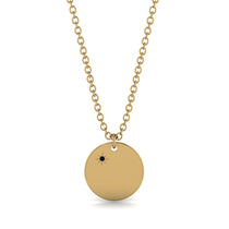 Black Diamond Gold Round Necklace - Ariella No. 7 image 1