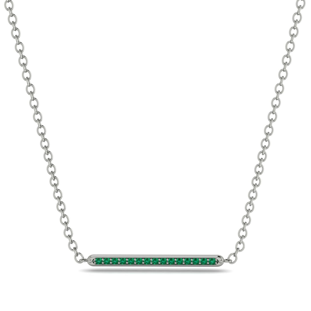 Channel Micro Pave Emerald Necklace - Nyla No. 6