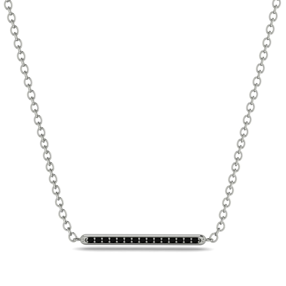 Channel Micro Pave Black Diamond Necklace - Nyla No. 9