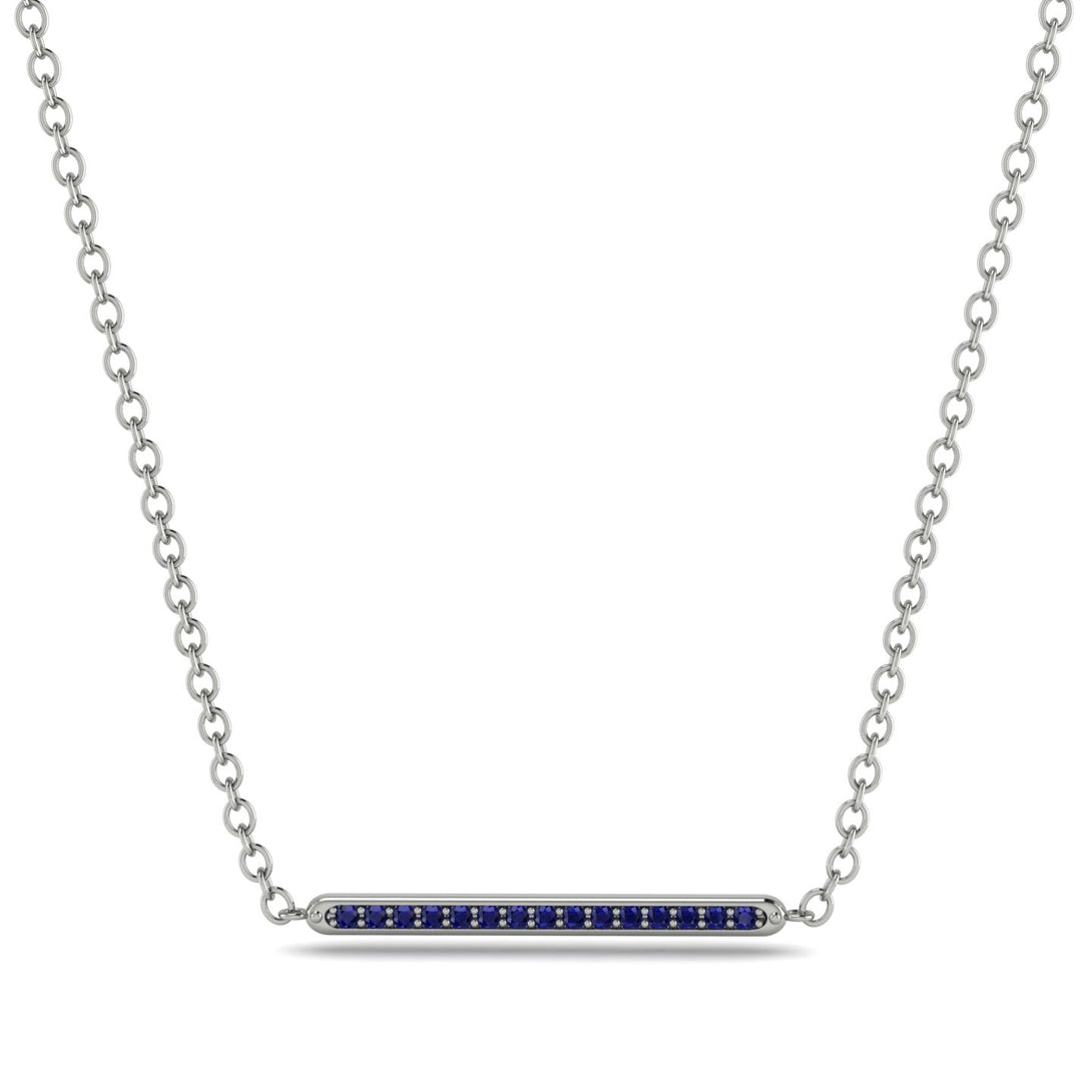 Channel Micro Pave Sapphire Necklace - Nyla No. 15