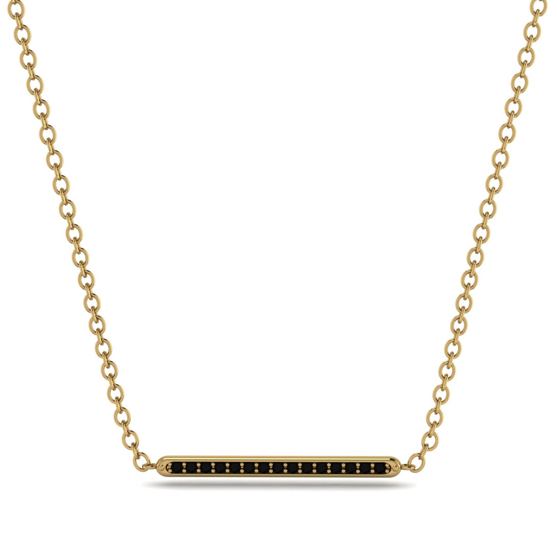 Channel Micro Pave Black Diamond Necklace - Nyla No. 7