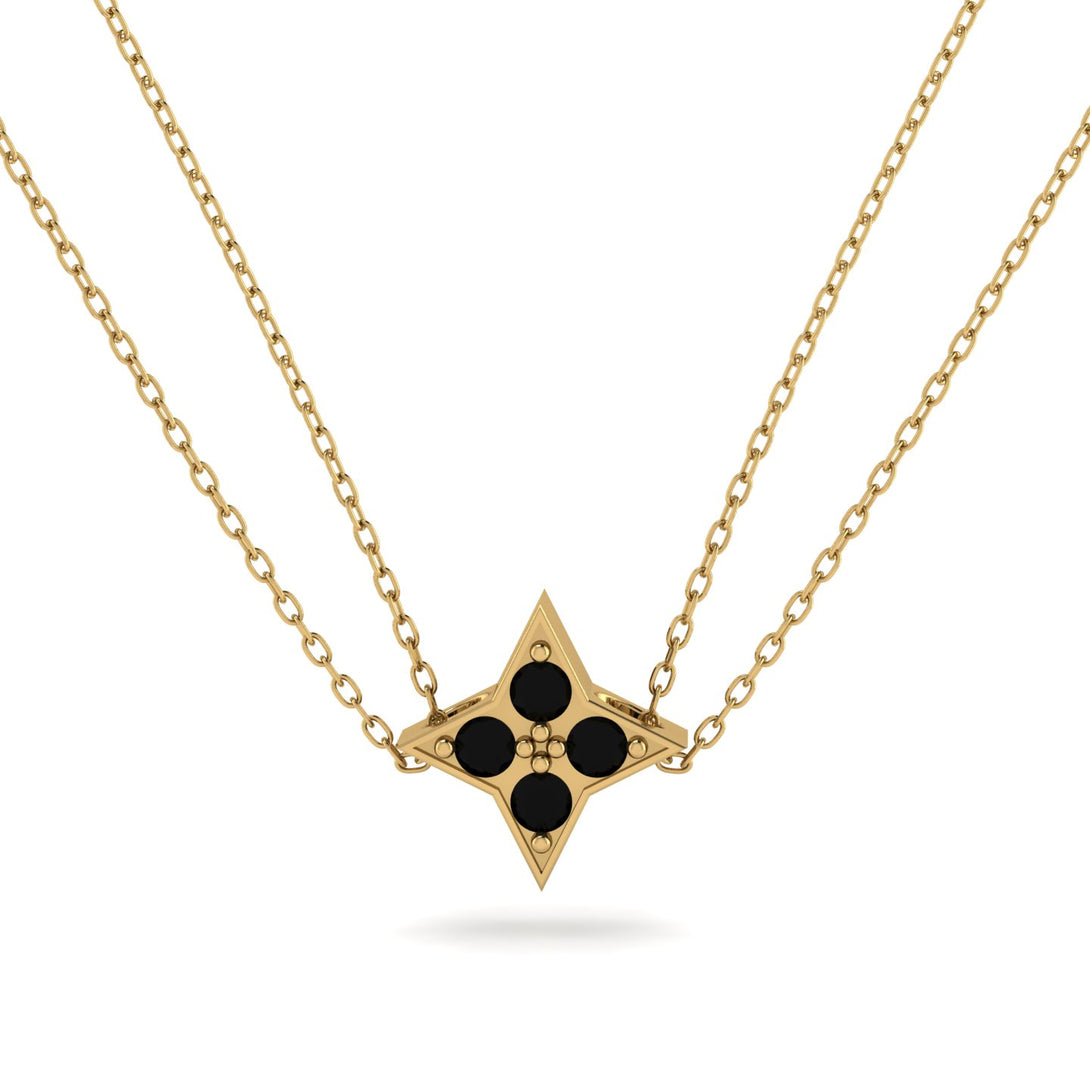 Star Black Diamond Necklace - Greta No. 7