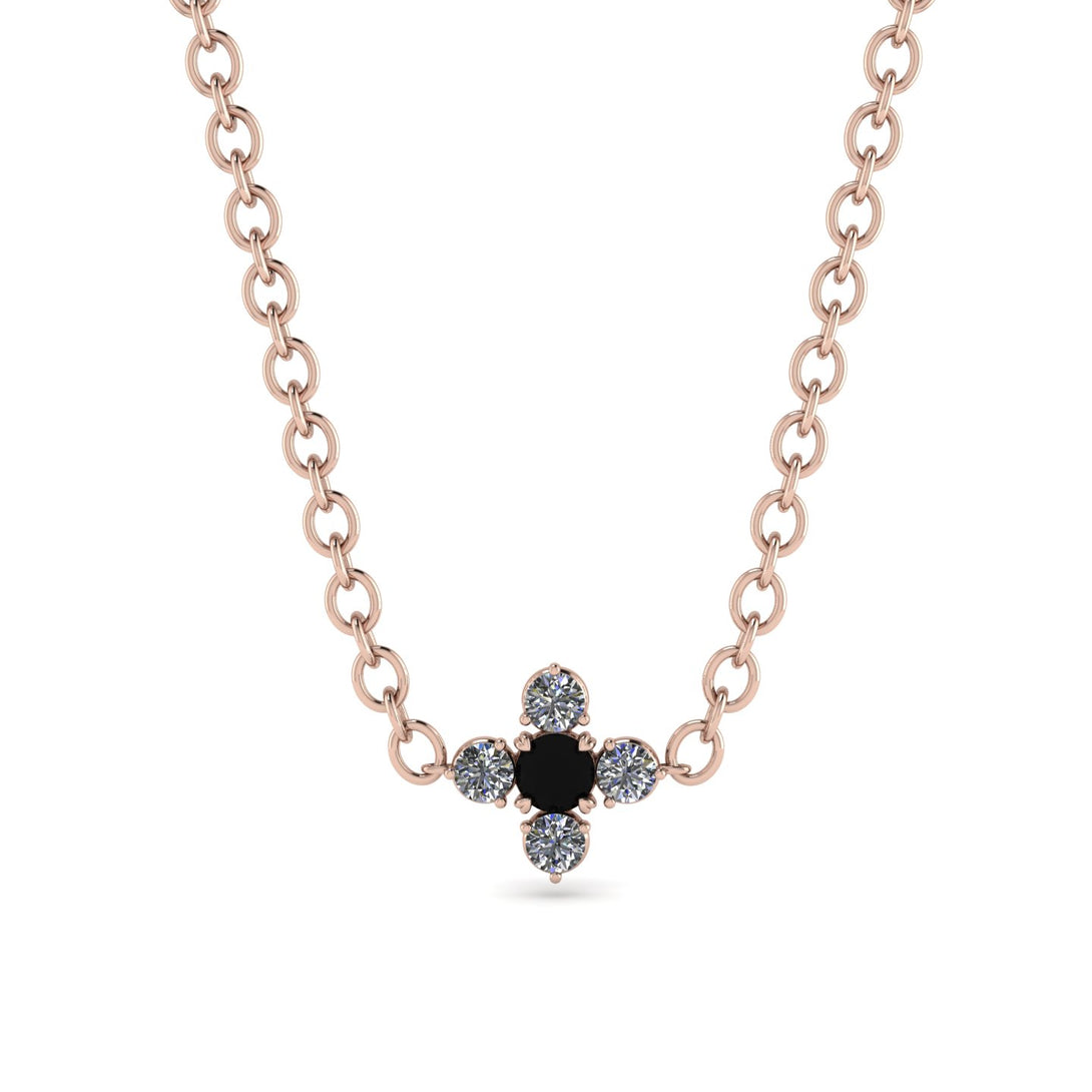 Compass Black Diamond Necklace - Maren No. 8
