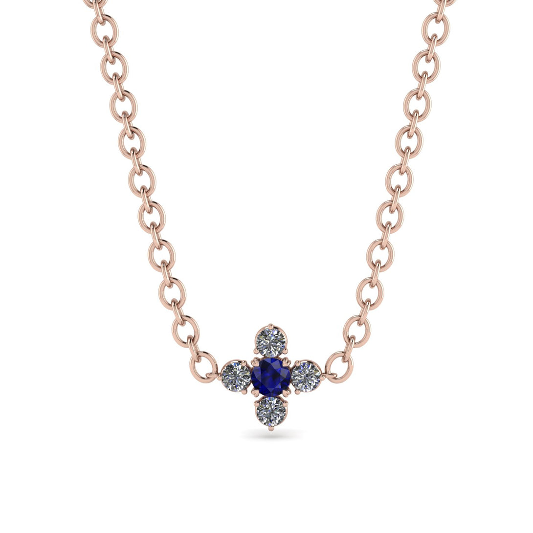 Compass Sapphire Necklace - Maren No. 14