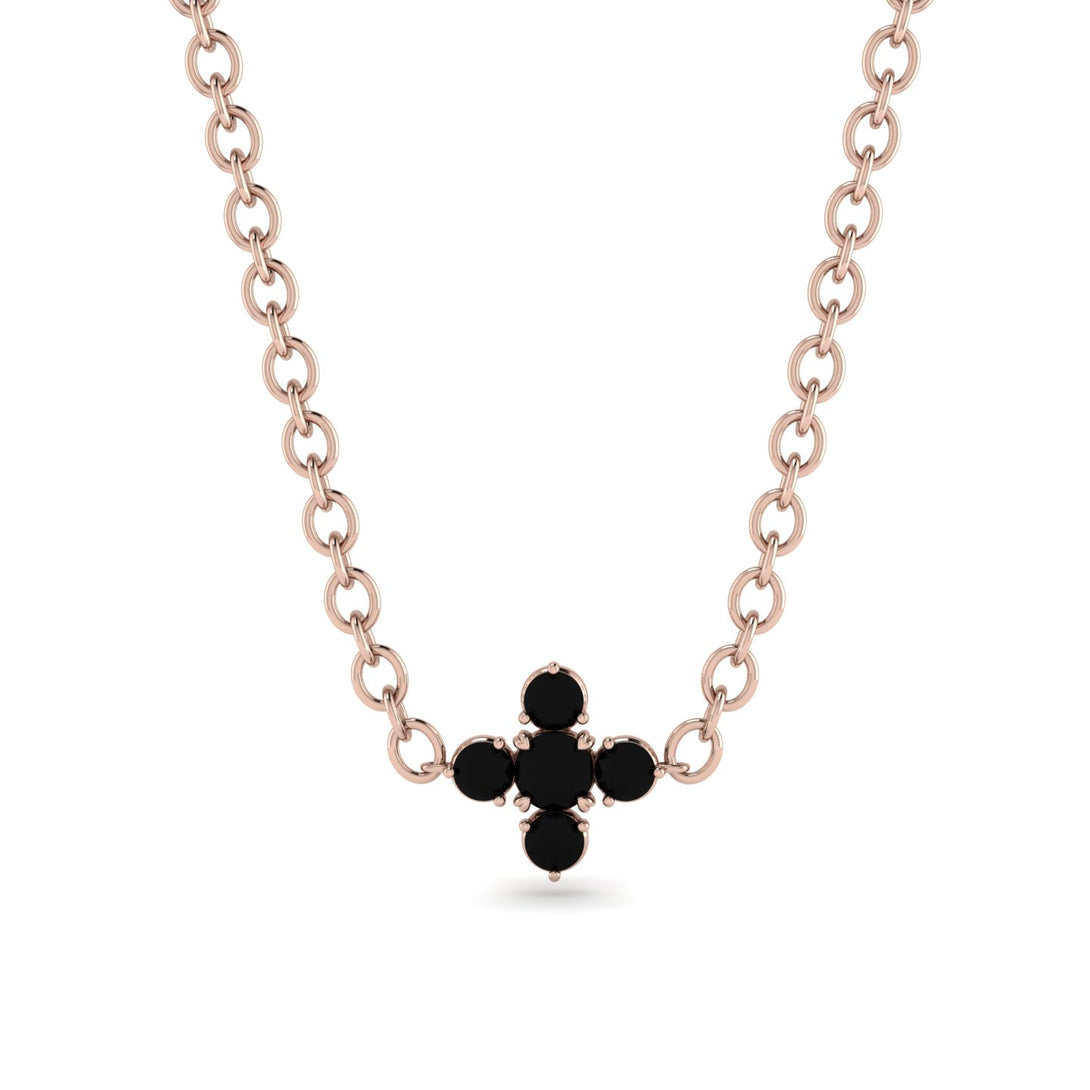 Compass Black Diamond Necklace - Maren No. 38