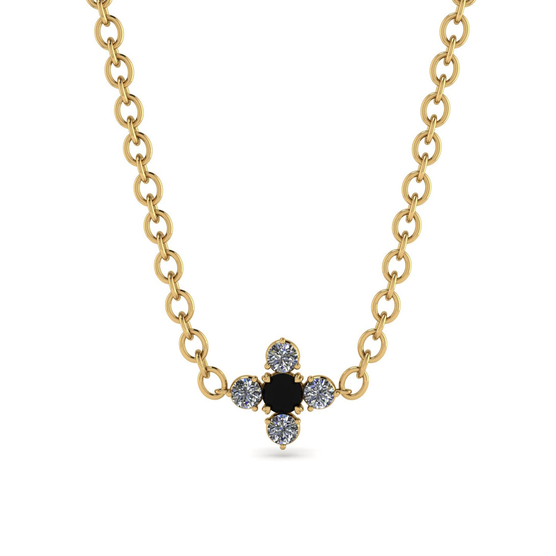 Compass Black Diamond Necklace - Maren No. 7