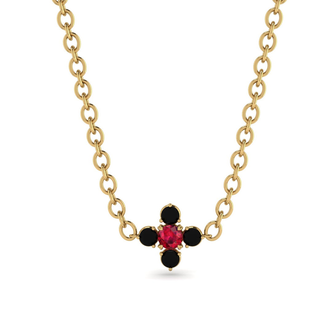 Compass Ruby Necklace - Maren No. 40