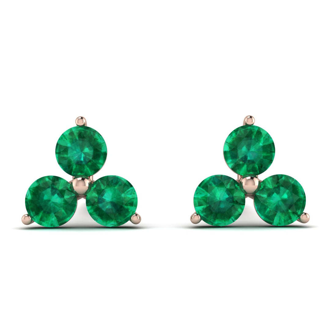 Minimalist Emerald Stud Earrings - Jillian No. 5