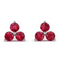 Minimalist Ruby Stud Earrings - Jillian No. 12 image 1