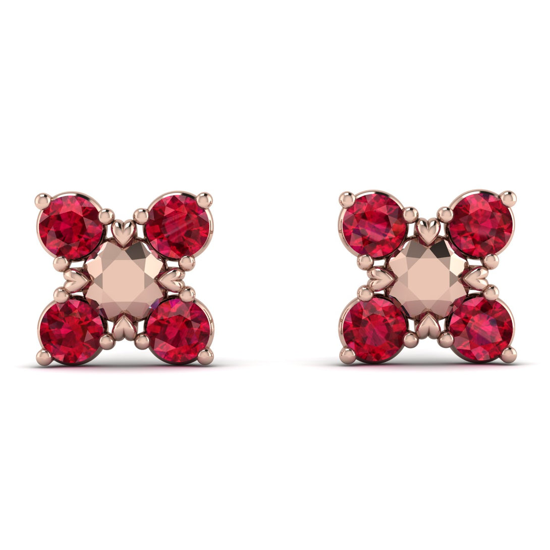 GeometricRuby Earrings Golden Diamond - Jayda No. 11