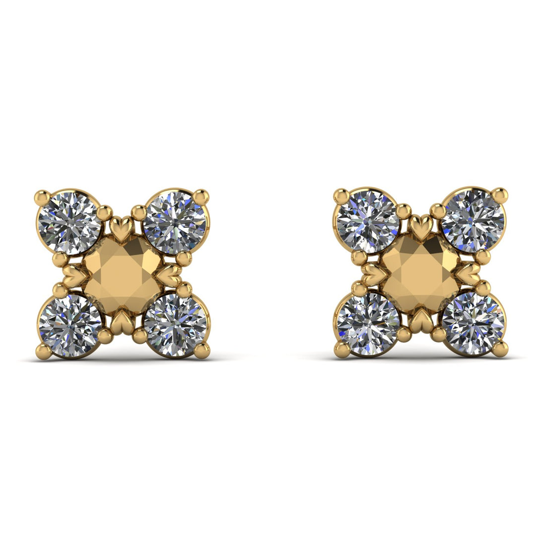 Geometric diamond Earrings Golden Diamond - Jayda No. 1