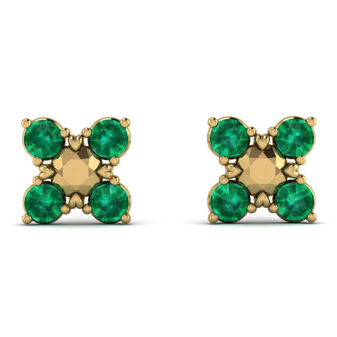 GeometricEmerald Earrings Golden Diamond - Jayda No. 4